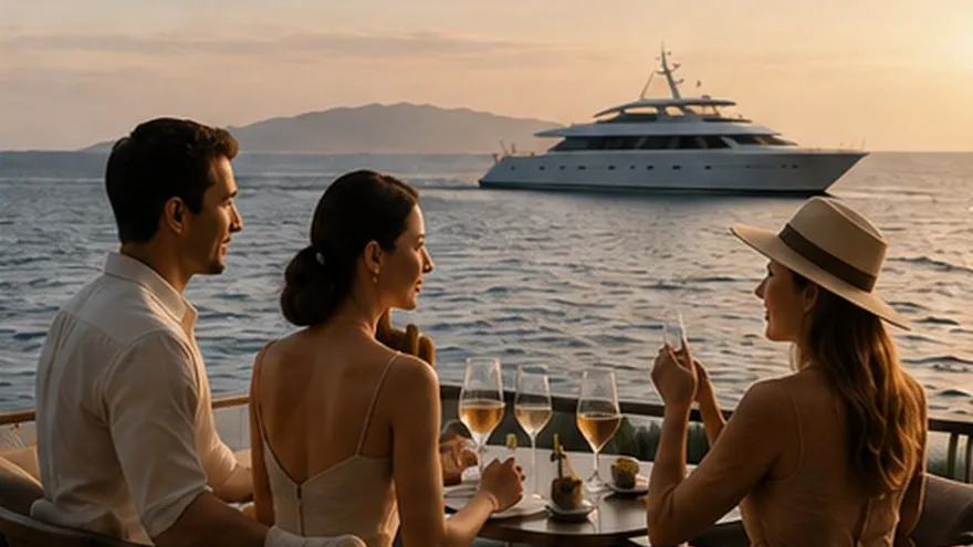 Members enjoying a private experience by the sea